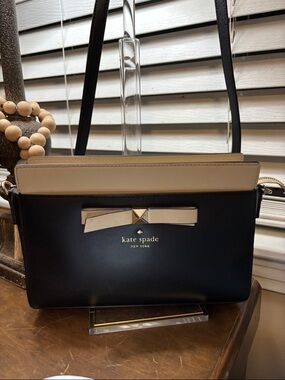 kate spade Black and Cream Bow Shoulder Bag